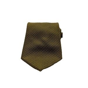 Vintage 90's Altea Milano Tie 100% Silk Made in Italy Olive Green Classic Fit